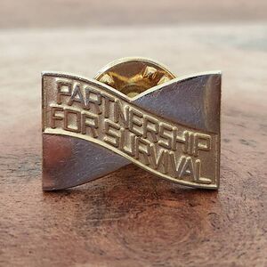 Vintage metal pen golden engraved partnership for survival rare disease life raf